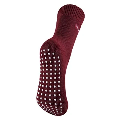 Image of THMO Ladies Thick Cosy Thermal Slipper Bed Socks with Non Slip Grippers (4 8 UK, Deep Fuchsia)