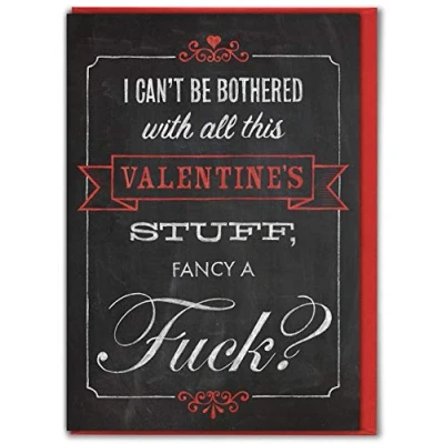 Image of Brainbox Candy Funny Valentines Cards &#039;Can&#039;t Be Bothered&#039; Rude Cheeky Hilarious Day For Him Her Boyfriend Girlfriend Husband Wife Partner