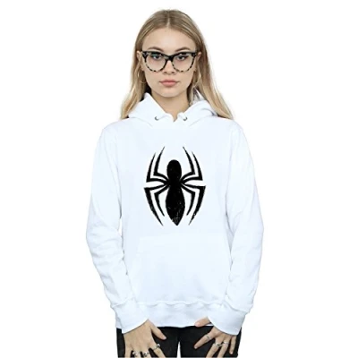 Image of Marvel Women&#039;s Spider Man Ultimate Logo Hoodie White Large