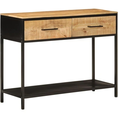 Image of vidaXL Console Table 100x35x76 cm Solid Wood Mango and Iron