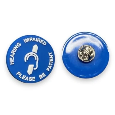 Image of Hearing Impaired Please Be Patient Visual 3D Pin Badge