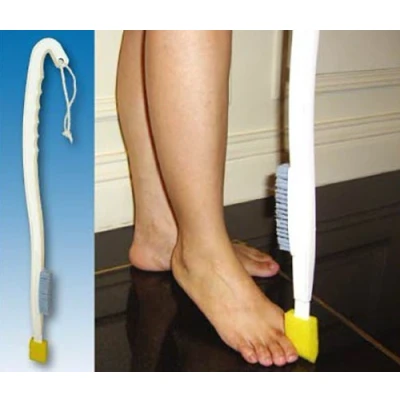 Image of Long Handled Foot WASH + Toe Sponge Brush Disability Bathing AIDS