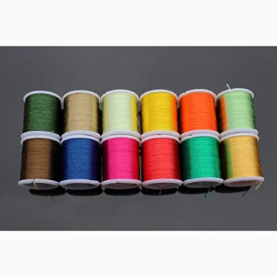 Image of Tigofly 12 pcs 40 Yards fly tying Floss Thread 150D Silky Yarns Salmon Trout fishing line materials (12 Dark Colors)