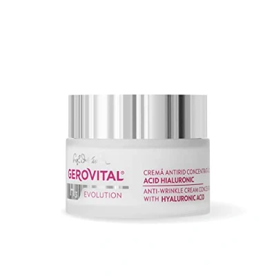 Image of Anti Wrinkle Cream Concentrated with Hyaluronic Acid 3%, Intense and Deep Moisturizing Effect, Filler, for all Skin Types, Gerovital H3 Evolution, 50 ml