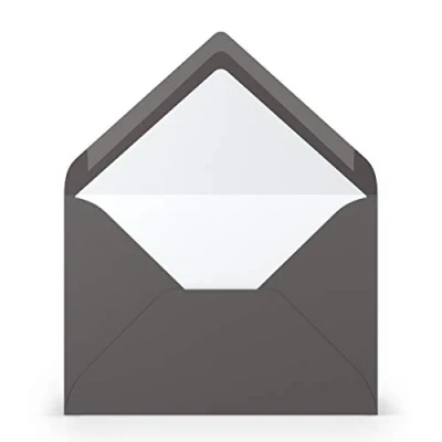Image of PAPERADO 50 envelopes DIN B6 slate ribbed dark grey 100 g/m² envelope without window 17.8 x 12.5 cm with wet glue pointed flap