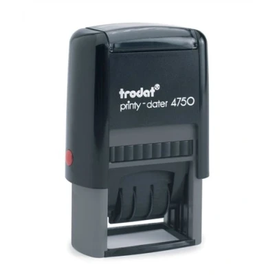 Image of Trodat EcoPrinty 4750 Stamp Self Inking Word &amp; Date PAID BY BACS ON 40x24mm Red and Blue Ref 54294