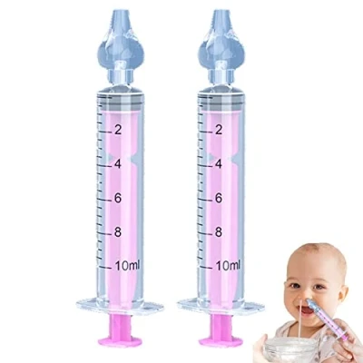 Image of Wudaizhi 2pcs Baby Nasal Aspirator, 10ml Syringe Irrigator, Reusable Silicone Suction Tip, Irrigator for Baby, Nose Cleaner Rinsing Device, Safe and Comfortable