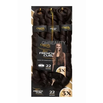 Image of CHERISH SYNTHETIC CURLY BOUNCY HAIR EXTENSION BRAID 3 x SPIRAL FRENCH CURL 22 (COLOR 4)