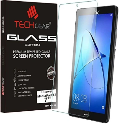 Image of TECHGEAR Glass Edition for Huawei MediaPad T3 7 (7&quot; Screen), Genuine Tempered Screen Protector Guard Cover