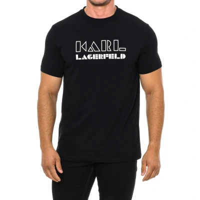 Image of KARL Lagerfeld Crewneck Print Tshirt, Men&#039;s, Size: Medium, Black/white