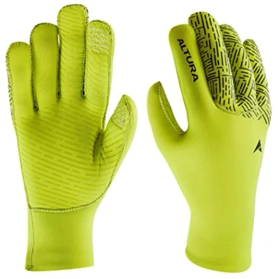 Image of Altura Thermostretch Neoprene Windproof Unisex Gloves Hi Viz/Black, Medium/Bicycle Cycling Cycle Mountain Road Bike Commute Full Finger Mitten Ride Mitt Insulated Thermal Winter Wind Chill Hand Wear