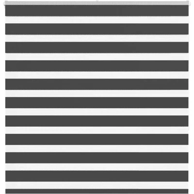 Image of vidaXL Zebra Blind Black 145x150 cm Fabric Width 140.9 Polyester