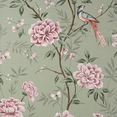 Image of Crown M1724 UK AKINA Floral SAGE, Green