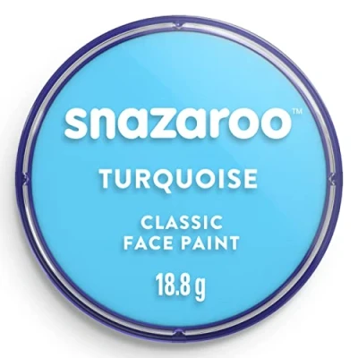 Image of Snazaroo Turquoise Make Up (18 ml) Pack of 5 Classic Face Paint, Perfect for Parties, Cosplay, Animals Events, Carnival, Halloween, &amp; More