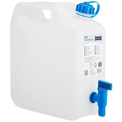 Image of Hünersdorff 817500 ECO water jug ​​with fixed drain cock / spout, 10 L (12 max), White/Blue