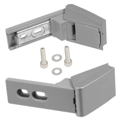 Image of Spares2go Silver Door Hinges Repair Kit Pair for Liebherr Fridge Freezer