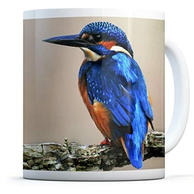 Image of Blue Kingfisher Drinks Mug Cup Kitchen Birthday Office Fun #15795