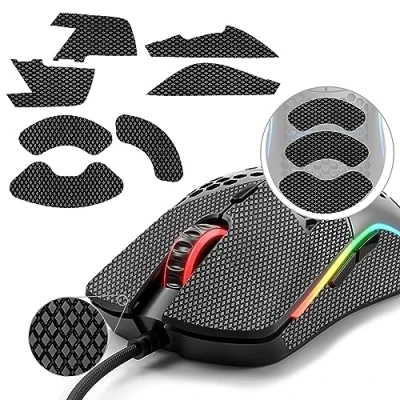Image of TALONGAMES Mouse Anti Slip Grip Tape Compatible with Glorious Model O Wired/Model Wireless Gaming Mouse, Palm Sweat Absorption, Thin 0.5mm, Cut to Fit, Easy Apply, Skin