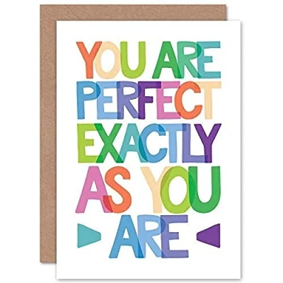 Image of Wee Blue Coo You Are Perfect Exactly Greetings Card