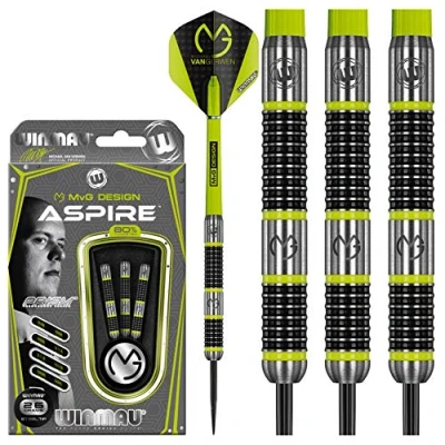 Image of WINMAU Michael van Gerwen MvG Aspire Tungsten Steeltip Darts Set 26g with Prism Flights and Nylon Shafts (Stems)