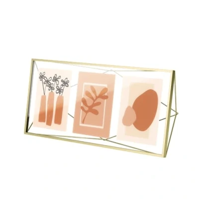 Image of Umbra Prisma Multi Photo Frame in Steel, Matte Gold