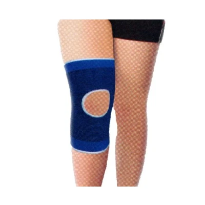 Image of Medium Elastic Blue Open Knee Support Pad Brace Arthritis Sleeve Bandage UK