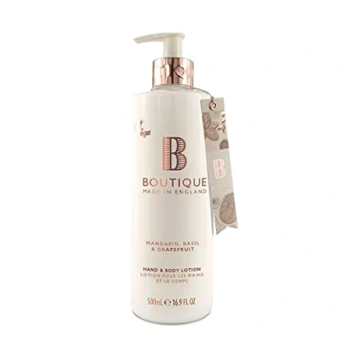 Image of Boutique Mandarin, Basil &amp; Grapefruit Fragrance Hand Body Lotion 500ml Essential Oils Vegan Made In England