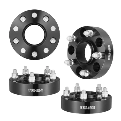 Image of VEVOR Wheel Spacers, 1.5&quot; 5&quot;x5&quot; Adapters, 5 Lug Forged Spacer, 71.5 mm Bore Hubcentric M1/2 20 Studs Fit for Jeep Journey, WRANGLER JK JKU, Commander XK, Marquis, 4 PCS Black