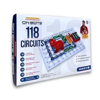 Image of On Bots Educational Science Kit 118 Projects Experiments for Kids Age 8 Plus Electronics Girls and Boys STEM toys Learn About Circuits