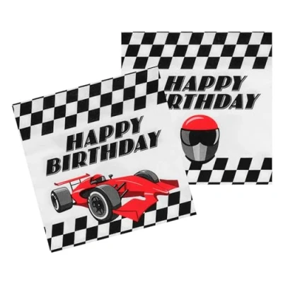 Image of Boland 44779 Speed Racing Car Paper Napkins for Parties and Birthdays Formula Pack of 20