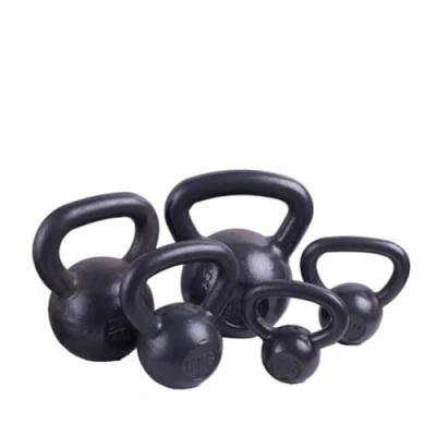 Image of Vinyl Kettle bell Weight Set Exercise Home Gym Fitness Workout 4 20kg &amp; Cast Iron bells Correct Shape And Size (Black (Cast IRON), 12 KG)