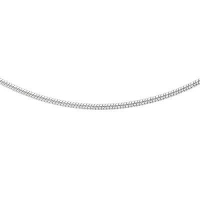 Image of Tuscany Silver Women&#039;s Sterling 1 mm Round Snake Chain Necklace of Length 46 cm/18 Inch