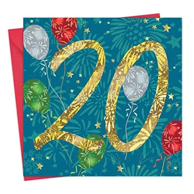 Image of Twizler 20th Birthday Card 20 Year Old Age Unisex for Him Her Female Male Happy Son Daughter Brother Sister