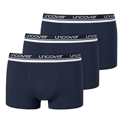 Image of Schiesser Men&#039;s 3 Pack Boxer Shorts Underwear Tight Cotton, Dark Blue_173905, S (Pack of 3)