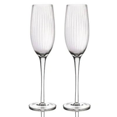 Image of BarCraft Ridged Champagne Flutes Set of 2