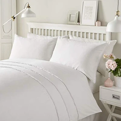 Image of Serene Two, 52% Polyester / 48% Cotton, White, Double, W200cm x L200cm (Duvet Cover), W50cm L75cm (Pillow Case)