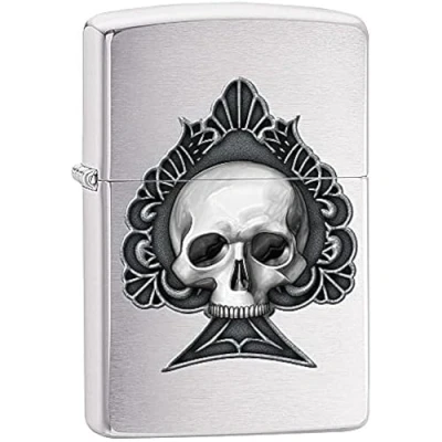 Image of Zippo Lighter, Metal, Brushed Chrome, One Size