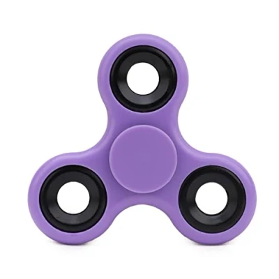 Image of Toyland® Fidget Hand Spinner Stress and Anxiety Relief 38 Designs To Choose From (Purple &amp; Black Rings)