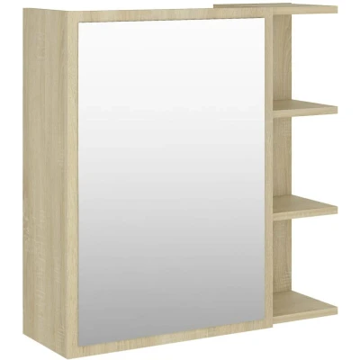 Image of vidaXL Bathroom Mirror Cabinet Sonoma Oak 62.5x20.5x64 cm Engineered Wood