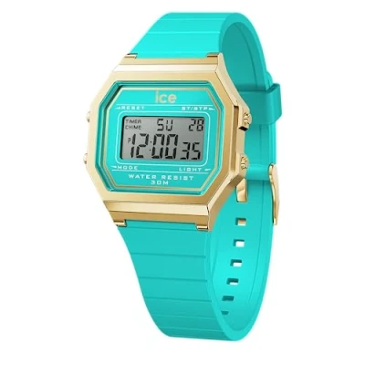 Image of ICE WATCH digit retro Blue curacao Women&#039;s wristwatch with plastic strap 022055 (Small)