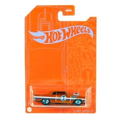 Image of Hot Wheels Orange &amp; Blue 53rd Anniversary &#039;64 Chevelle SS 1/5 DieCast 1:64th Scale