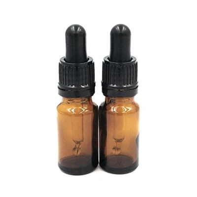 Image of Two 10ml Amber Glass Bottles with Dropper Pipettes