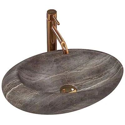 Image of REA Roxy A Stone D.Grey Grey Bathroom Sink Made of Ceramic D imitation U6649