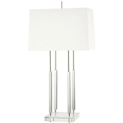 Image of Rhinebeck 1 Light Small Table Lamp Polished Nickel, Linen