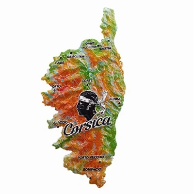 Image of Map Shape Corsica France 3D Fridge Magnet Souvenir Gift Home &amp; Kitchen Decoration Magnetic Sticker Refrigerator Collection