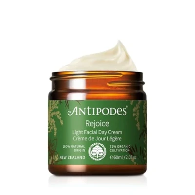 Image of Rejoice Light Facial Day Cream Gentle Organic Moisturiser &amp; Vegan Face Collagen Boosting with Hydrating Avocado Oil Combination, Dry Skin, Normal Oily Skin 60ml