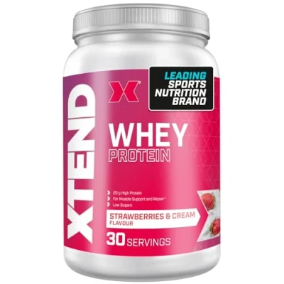 Image of XTEND Whey Protein Powder, 30 Servings, Strawberries and Cream 20g Per Serving for Post Workout Recovery Muscle Growth Building Supplements