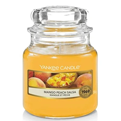 Image of Yankee Candle Scented Mango Peach Salsa Small Jar Burn Time: Up to 30 Hours