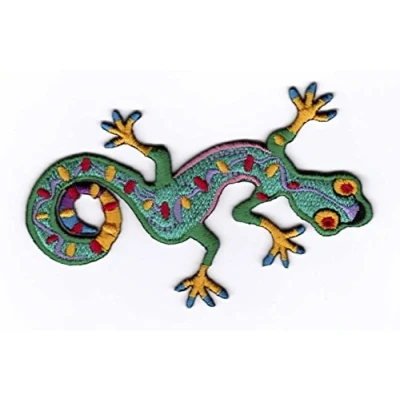 Image of Lizard Iron on Sew Embroidered Badge Applique Motif Patch