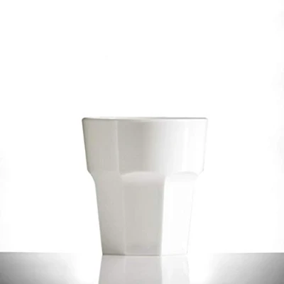 Image of Virtually Unbreakable Polycarbonate Tumbler Elite Remedy 9oz Rocks White Pack of 9